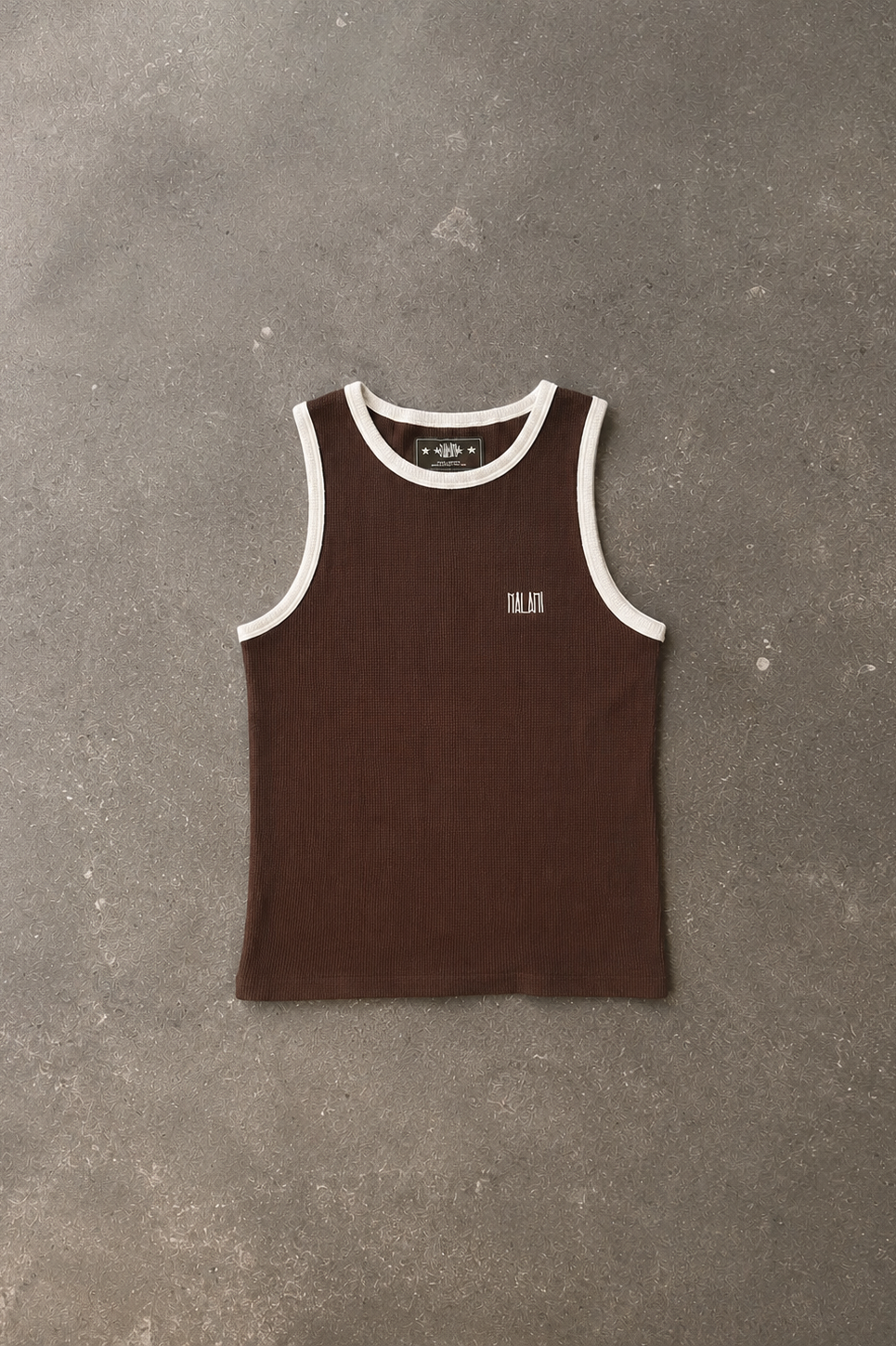 chocolate brown waffle tank