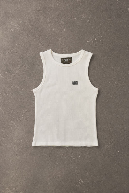 double white waffle tank